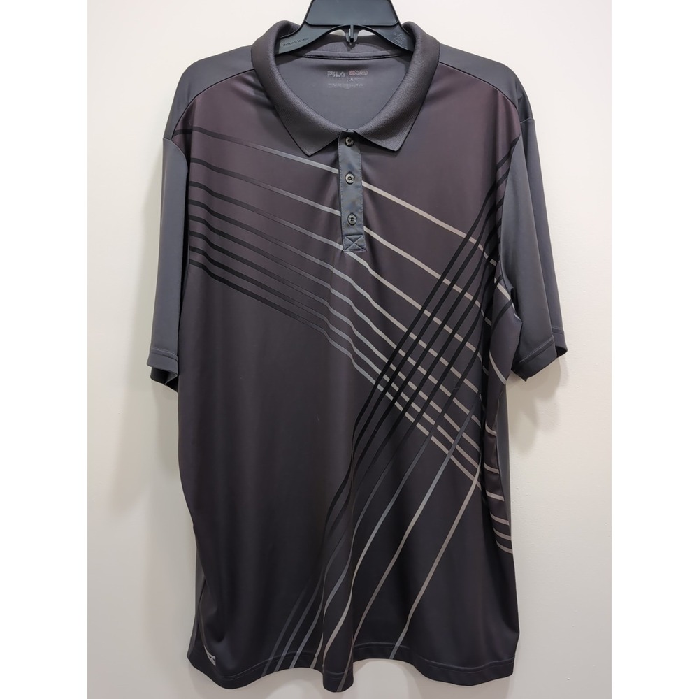 Fila Sport Golf Shirt Gray Men's Size 2XL